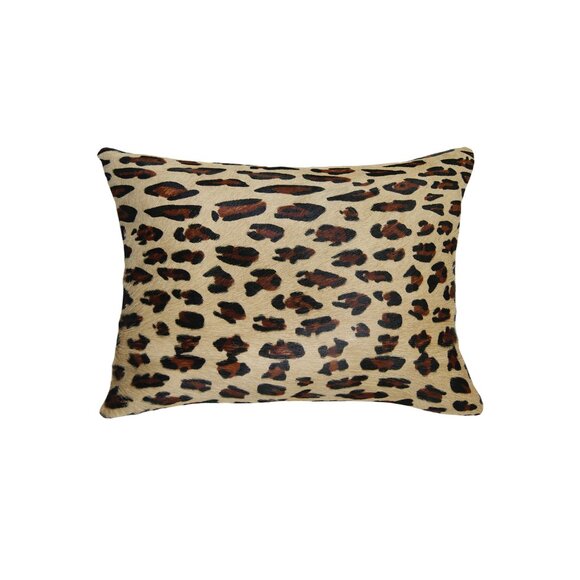 Natural Home Decor Torino Togo Cowhide Pillow | 1-Piece | Leopard | 12"x20" - Picture 1 of 2